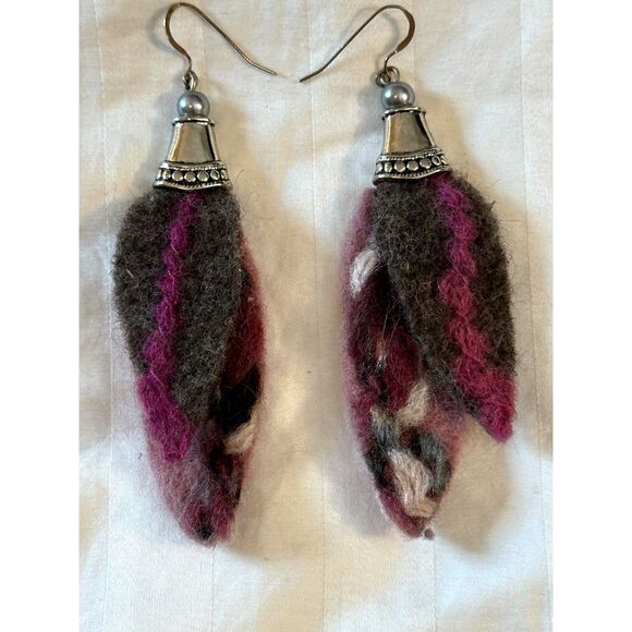 Handmade Felted Earrings - Picture 3 of 6